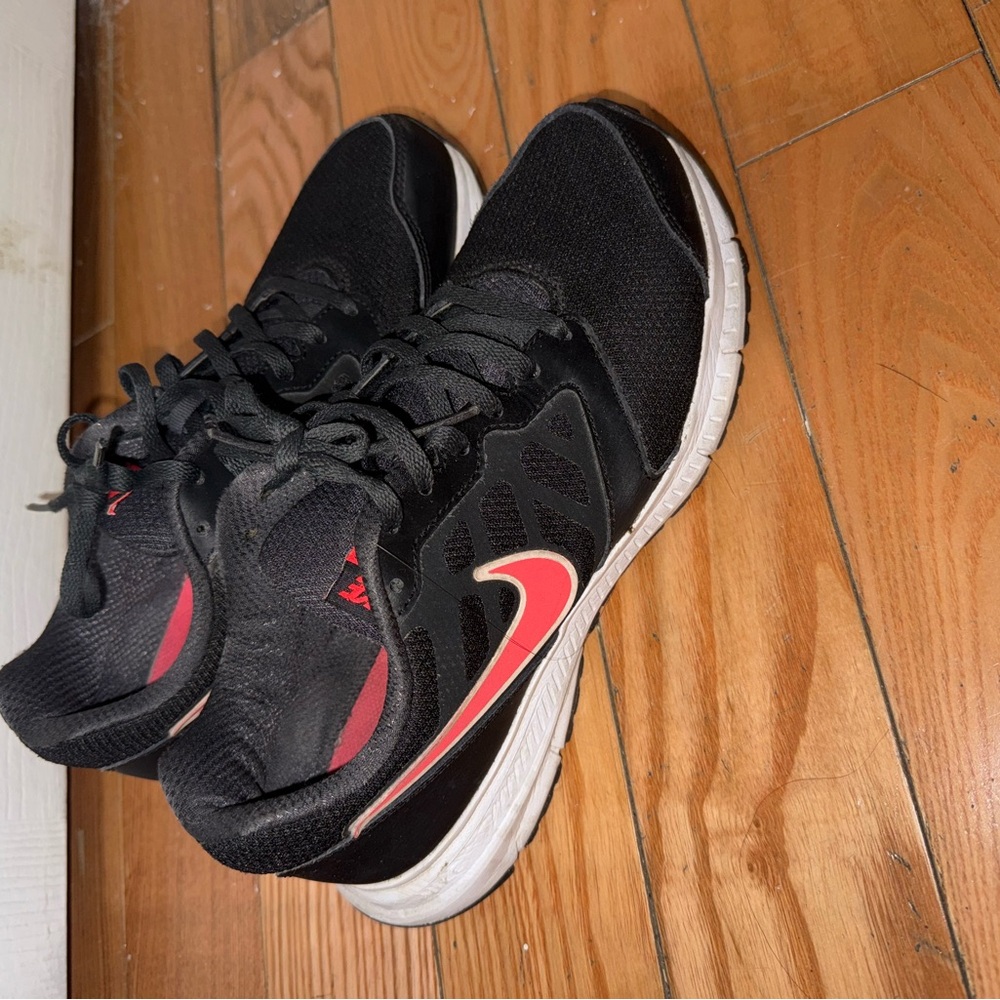 Nike Black and Red Running Shoes with White Sole